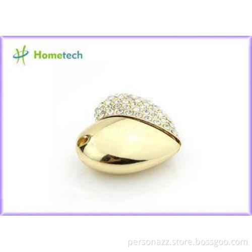 OEM Jewelry Crystal Heart USB Flash Drive , Heart Shape Pen